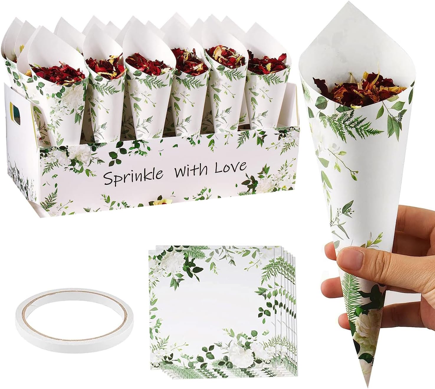 Cotton Candy Cone - SET 30 Blatt Hochzeits-Papierkegel 1 Packung