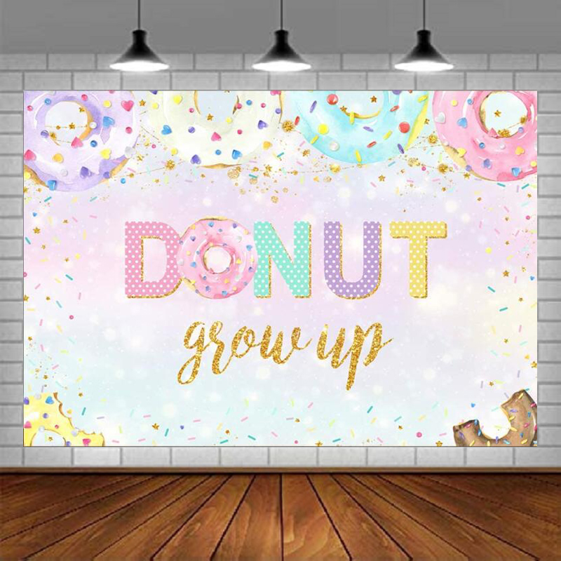 Dessert Table Backdrop - Fotografie-Hintergrund „Grow Up“ Bunte Desserts Konfetti