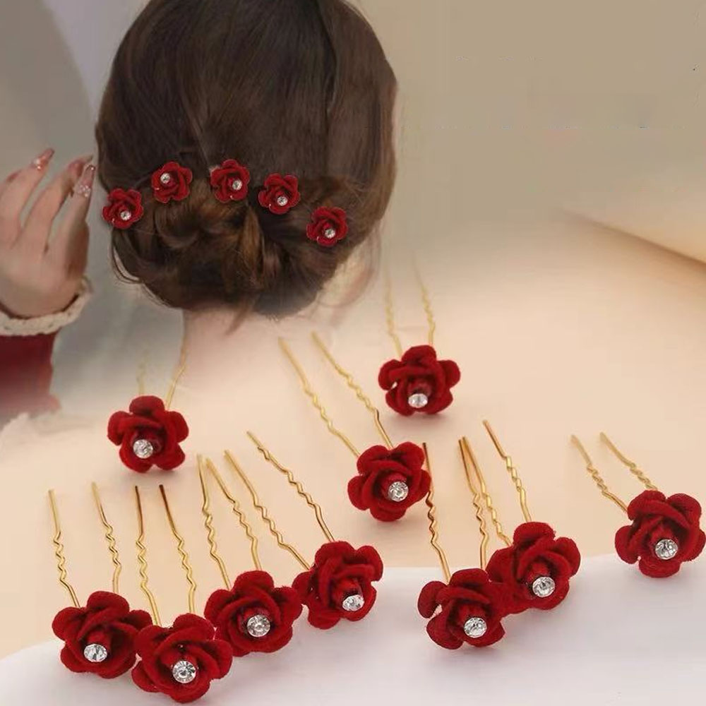 Event Suppliers - 10 Stücke Rose Haarschmuck Hochzeit Braut
