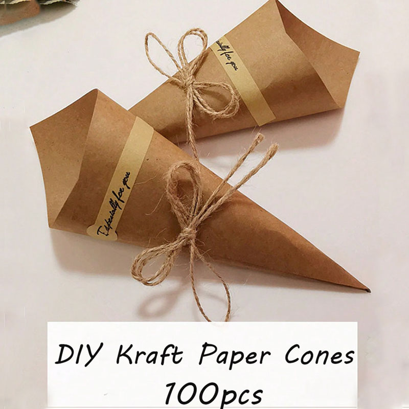 Cotton Candy Cone - 100 stücke diy natürliches Kraft papier