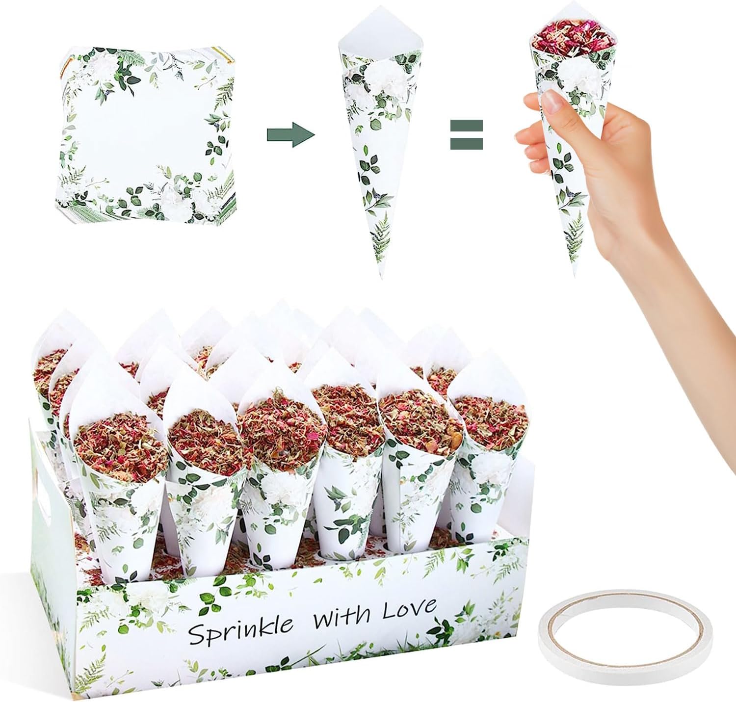 SET 30 Blatt Hochzeits-Papierk – Cotton Candy Cone Bewertung und Preis