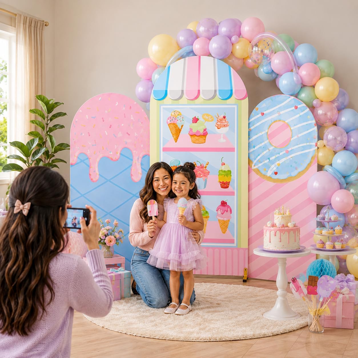 Maßgefertigter 2-seitiger Eisc – Dessert Table Backdrop Bewertung und Preis