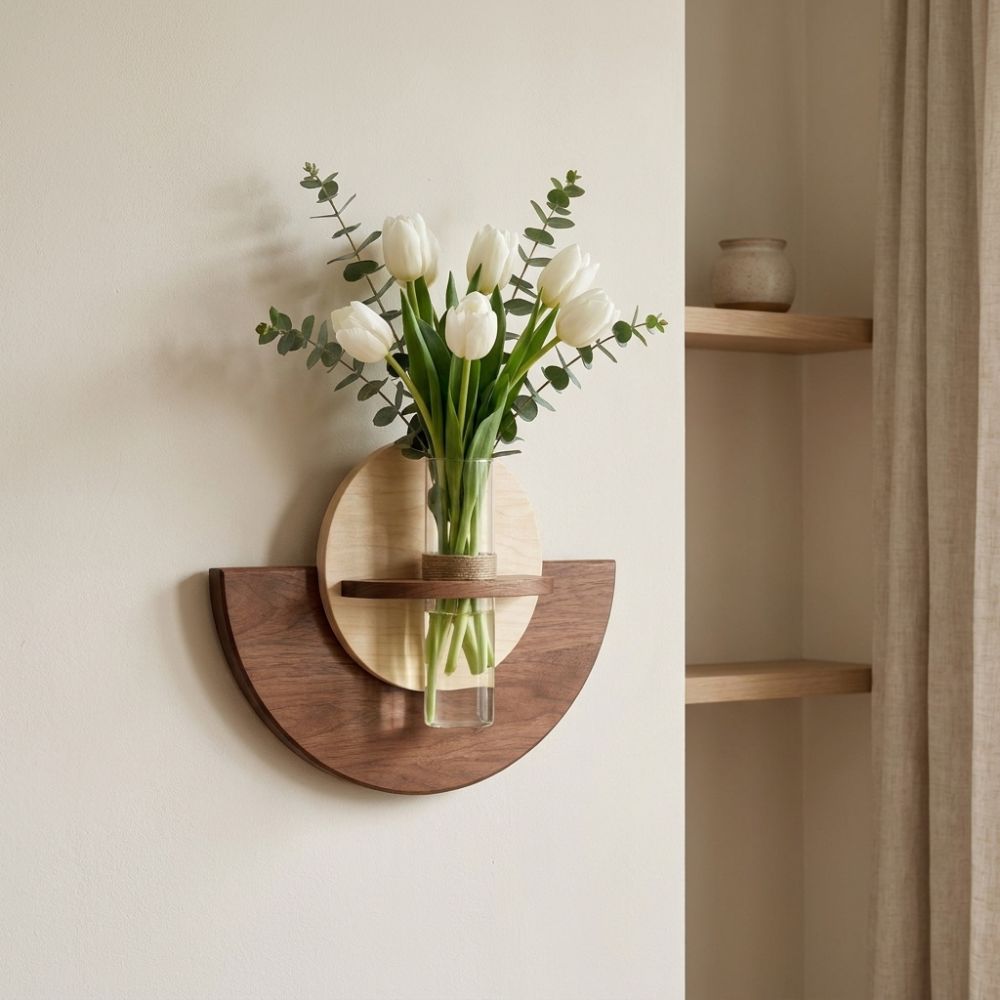 Ovales Wandregal aus Holz für  – Flower Wall Panel Bewertung und Preis