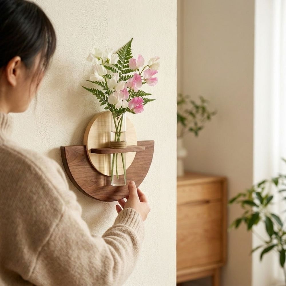 Ovales Holz-Wandregal für Blum – Flower Wall Panel Bewertung und Preis